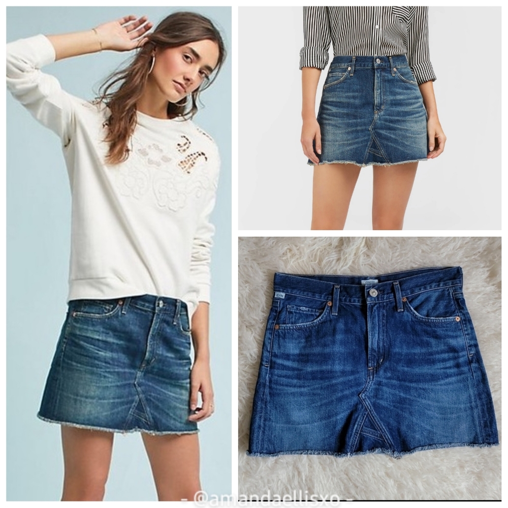Anthropologie Citizens of Humanity Cutoff Denim Mini Skirt Size 25